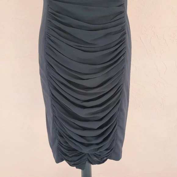 White House Black Market Ruched Cocktail Dress in Black - Picture 7 of 12